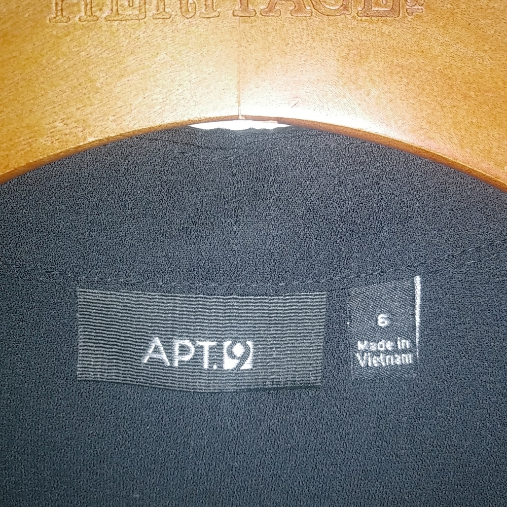 Apt.9 6 Sleeveless Soft Shirt Dress Black Button Down Front Funeral New! - Picture 8 of 9